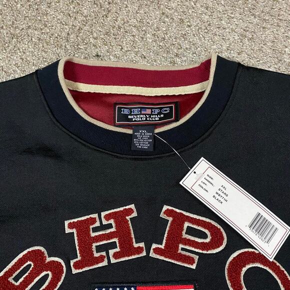 Y2K Beverly Hills Polo Club Sweatshirt Mens L Crewneck Embroidered Preppy BHPC - Picture 3 of 4